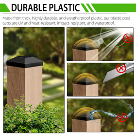 TonGass weatherproof post cap demonstrates resistance to sun and rain.