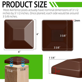 TonGass 4x4 post cap covers deck posts with UV-resistant, weatherproof plastic.