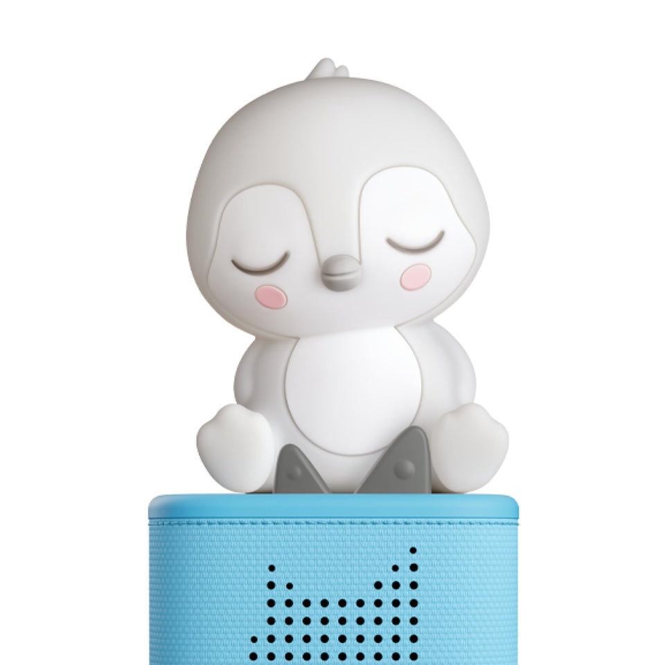 Tonies Sleepy Penguin Night Light on Toniebox creates a calm bedtime moment.