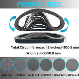 Tonmp 18-pack silicon carbide sanding belts 120 grit for fine shaping and deburring