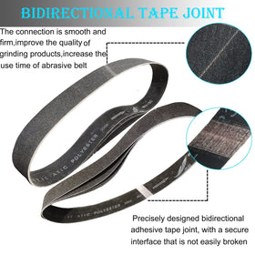 Tonmp 18-pack silicon carbide sanding belts 240 grit for smoothing stone, glass, and plastics
