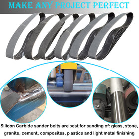 Tonmp 18-pack silicon carbide sanding belts 800 grit for fine polishing and edge refinement