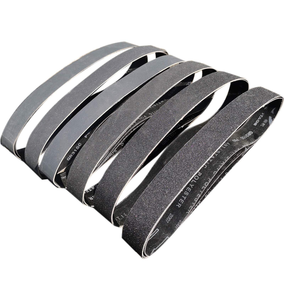 Tonmp 18-pack silicon carbide sanding belts 80 grit for fast material removal and knife sharpening prep