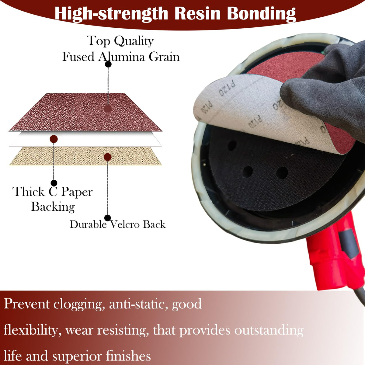 Tonmp 120-grit 7-inch disc pack for mid-range finishing on walls.
