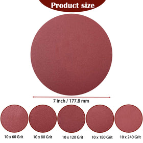 Tonmp 60-grit 7-inch disc pack for aggressive drywall material removal.