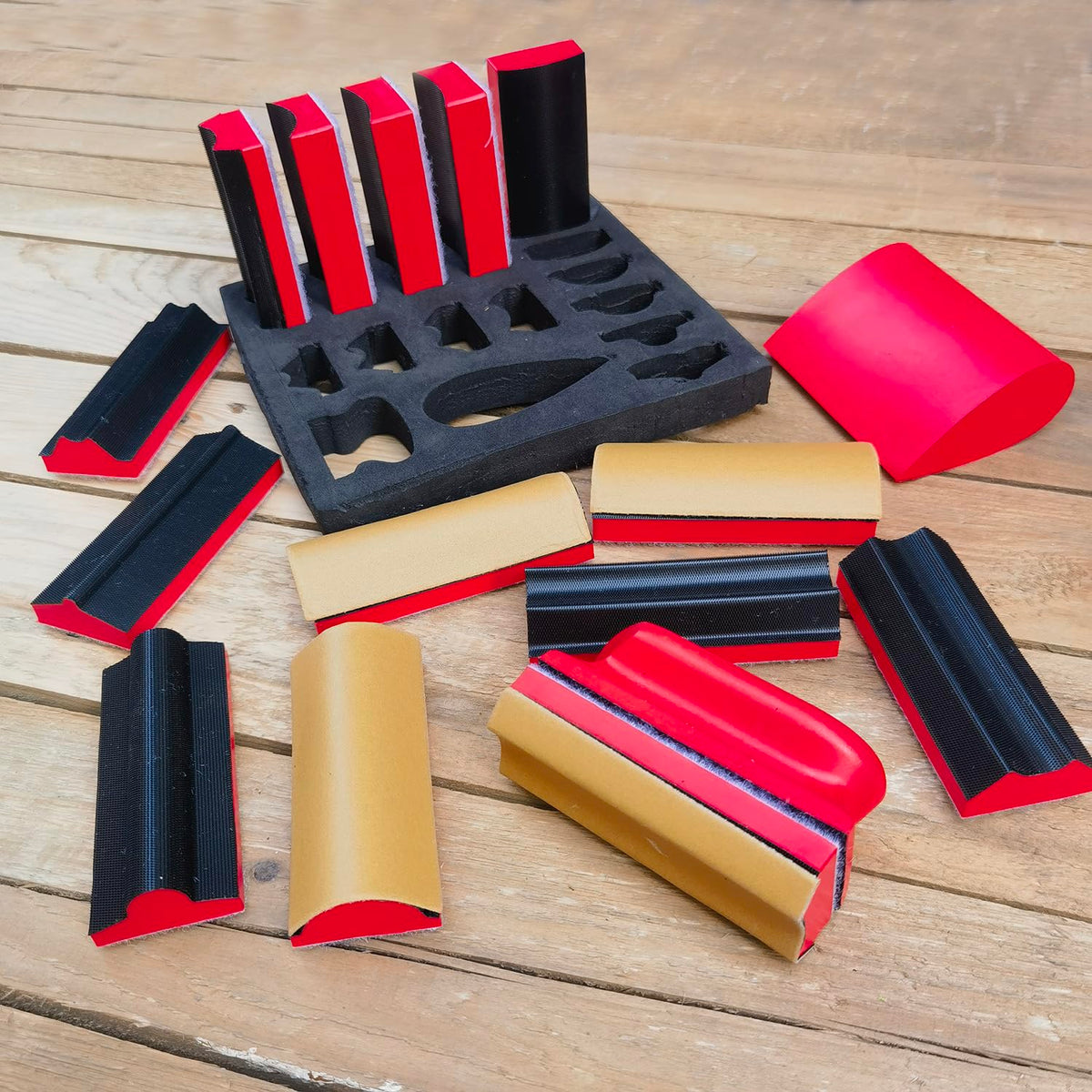 Tonmp baseboard and molding sanding tool for precise finishing and detailing.