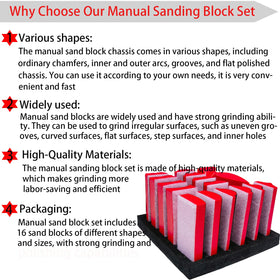 Tonmp easy-grip sanding blocks make beginners and hobbyists comfortable while finishing.