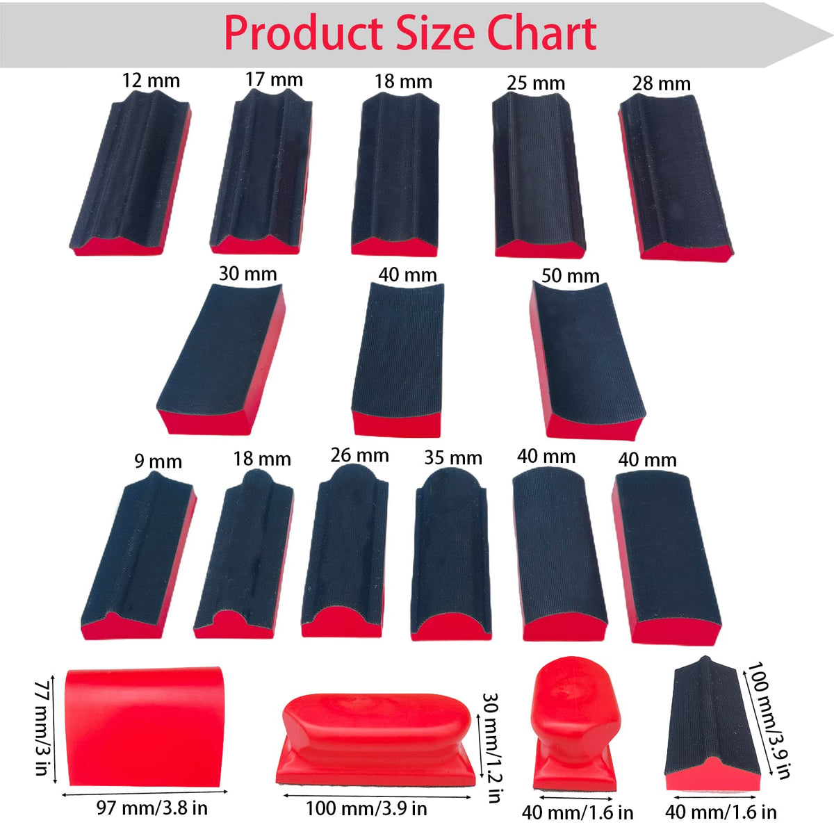 Tonmp hook-and-loop interchangeable shapes enable quick shape changes during projects.