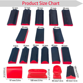 Tonmp hook-and-loop interchangeable shapes enable quick shape changes during projects.