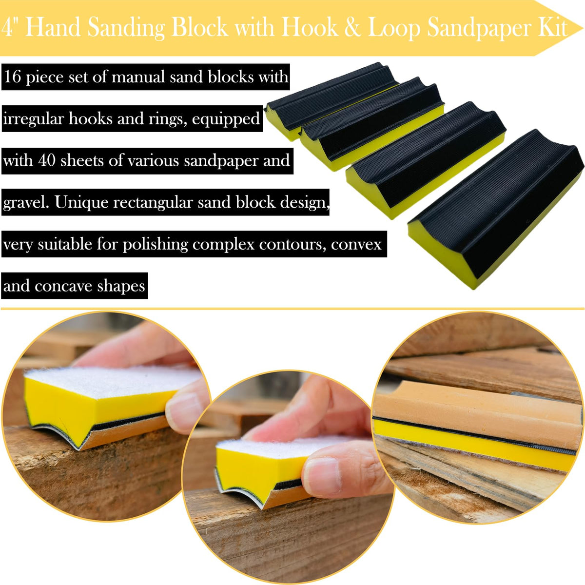 Tonmp sanding kit handles moldings and curved surfaces with ease