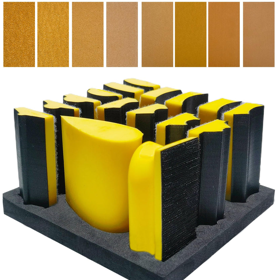 Tonmp sanding blocks for contoured shapes enable precise curves on wood