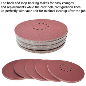 Tonmp sanding disc packaging and usage for drywall and wood projects.