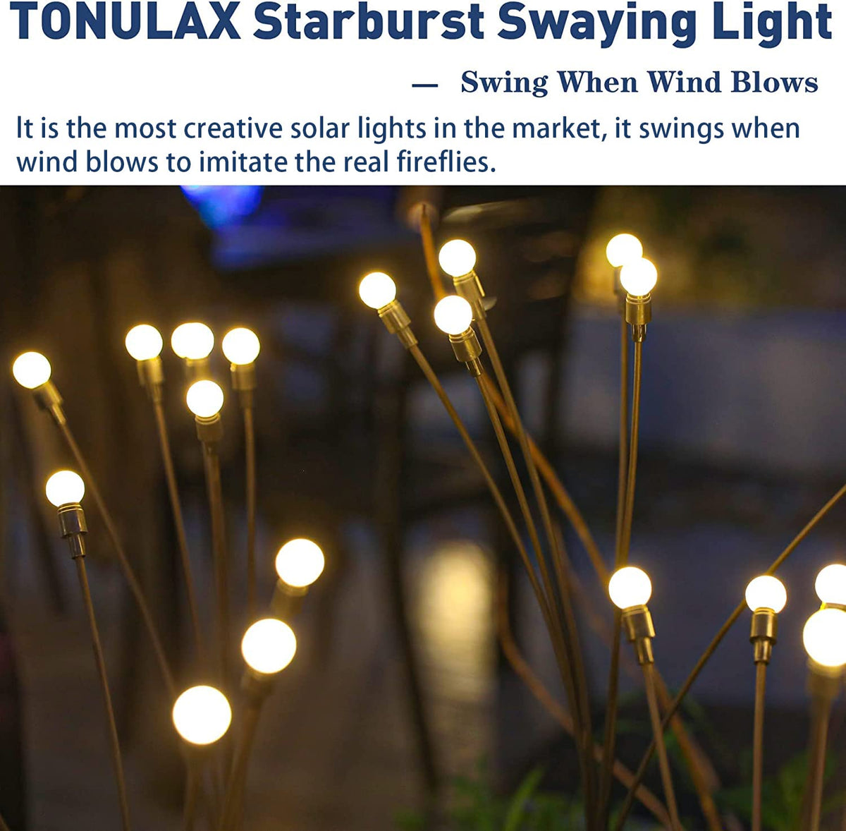 TONULAX patented solar swaying light showcases unique motion at night