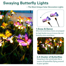 TONULAX butterfly lights closeup shows realistic wings, adding charm to patios.
