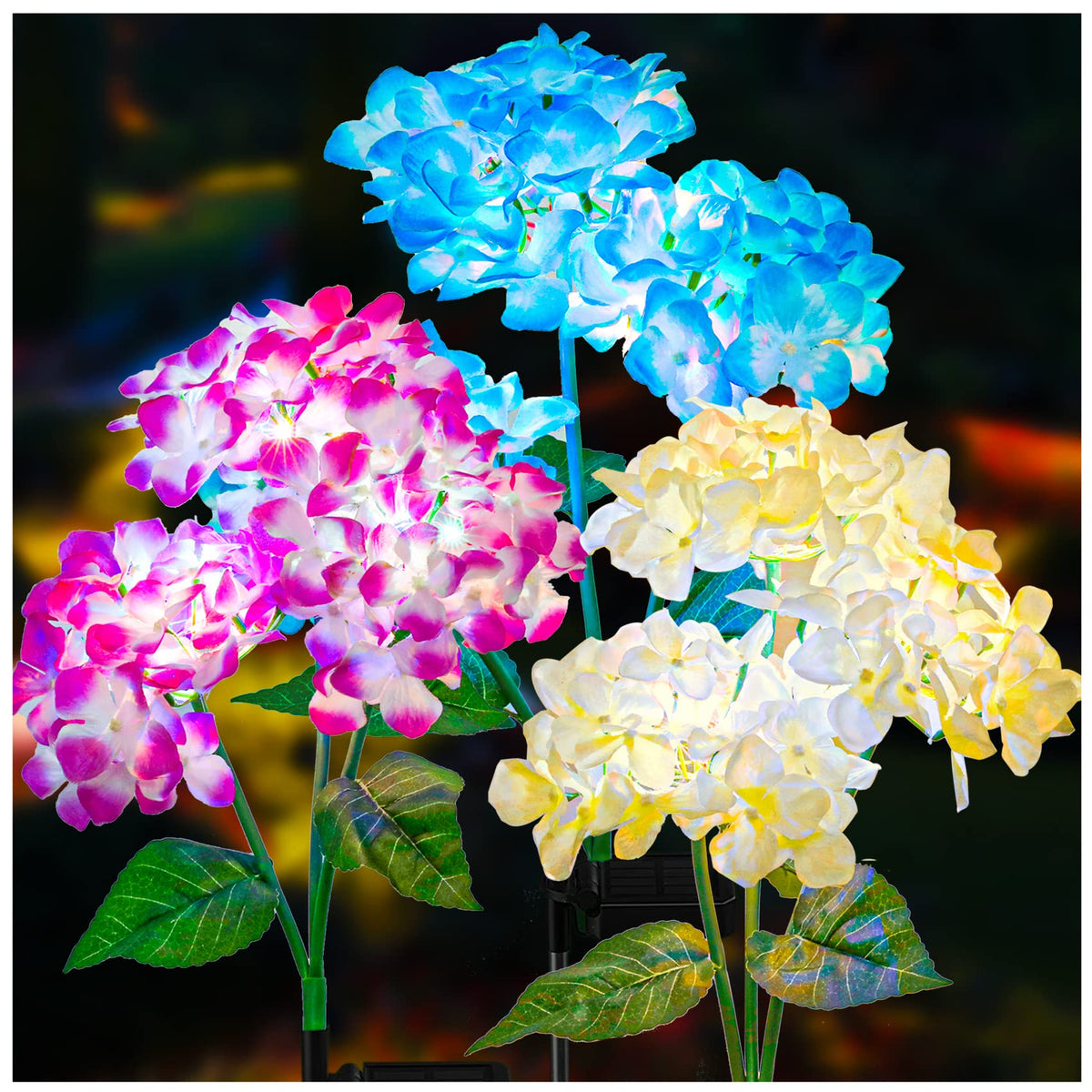 TONULAX 3-pack solar garden lights with an upgraded panel for longer night illumination.