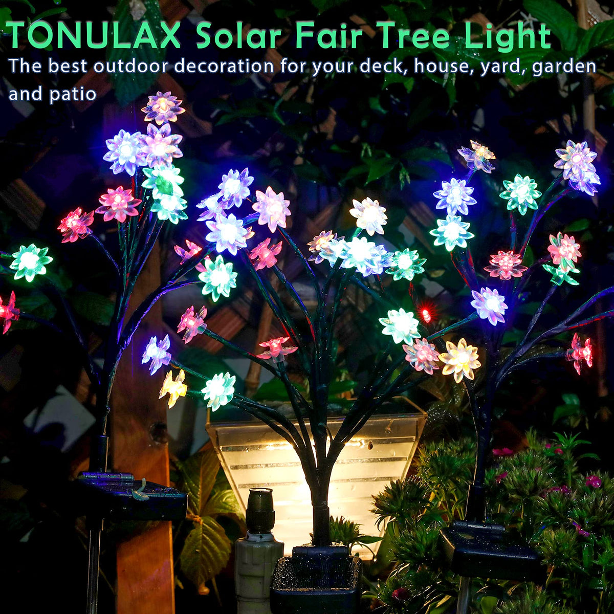 TONULAX Solar Garden Lights buds close-up highlighting flower-inspired design for borders.