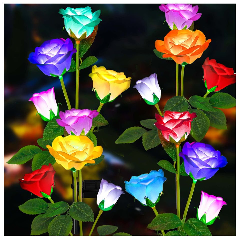 TONULAX solar rose light pack 4 illuminates backyard roses with energy-efficient brightness.