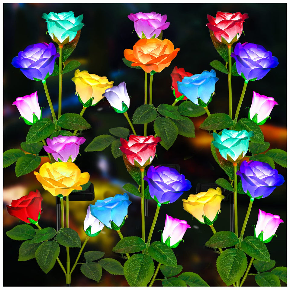 TONULAX solar rose lights bloom with color-changing ambience