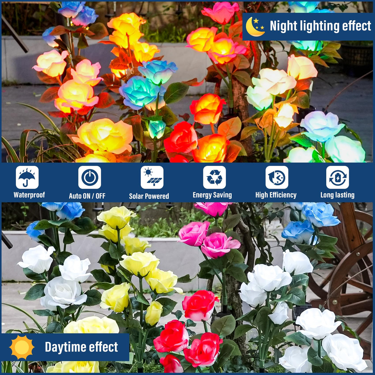 TONULAX rose lights have flexible stems for easy shaping