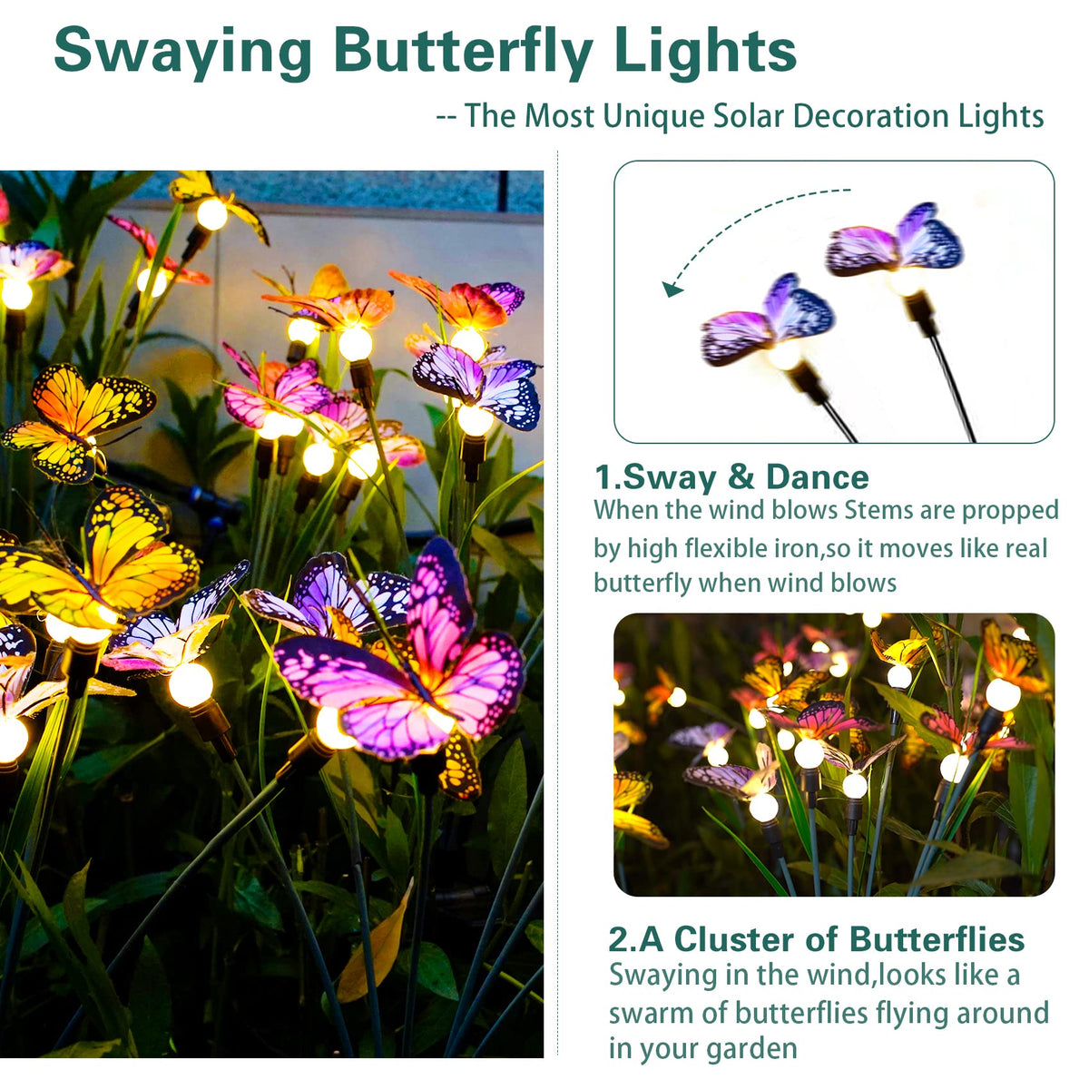 TONULAX swaying butterflies illuminate garden paths with playful wind motion