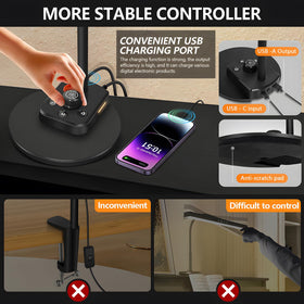 Dual USB-C and USB-A ports for convenient device charging