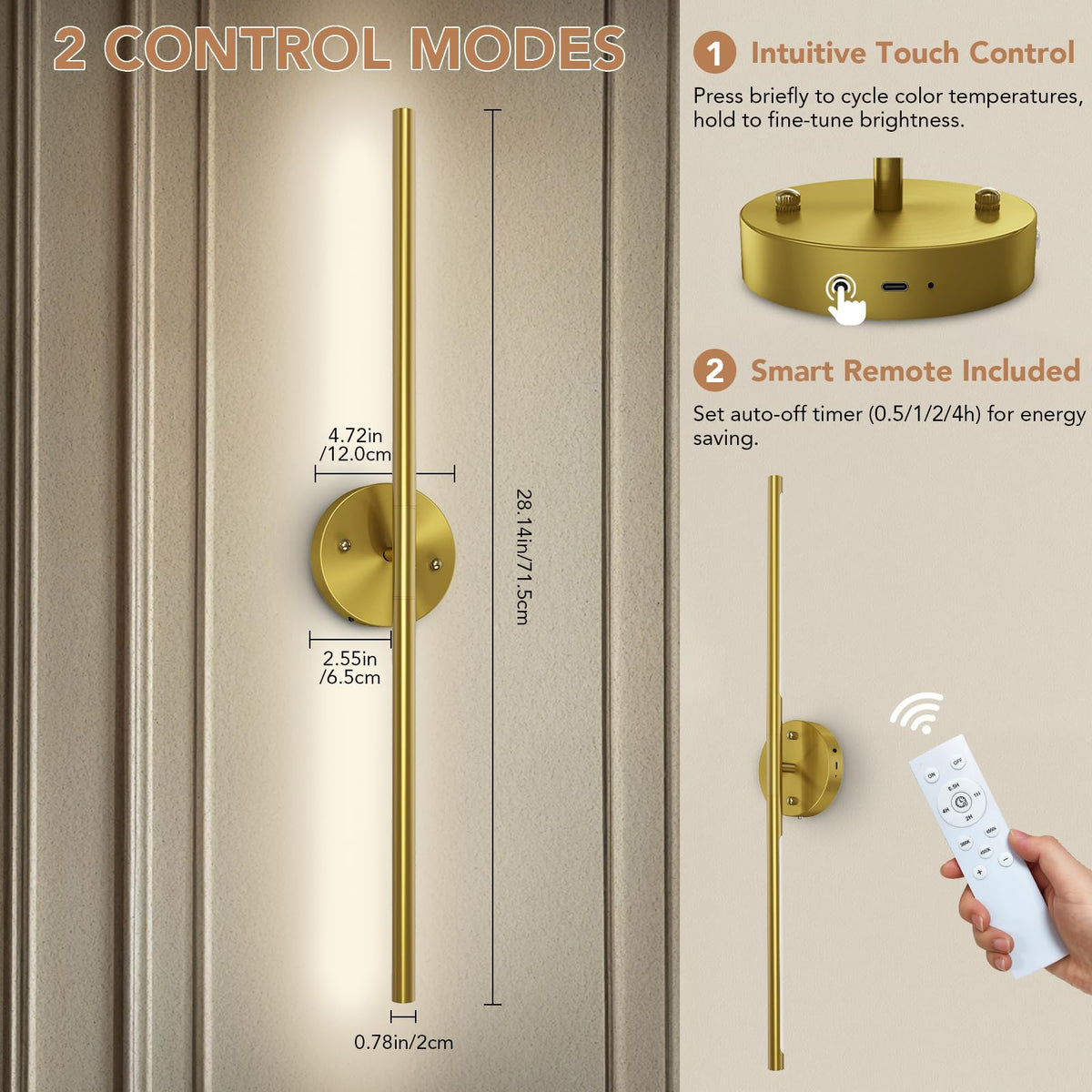 Tonyful sconce remote control for easy dimming and presets.