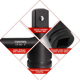 TONYNOL chrome molybdenum steel finish resists corrosion during heavy use