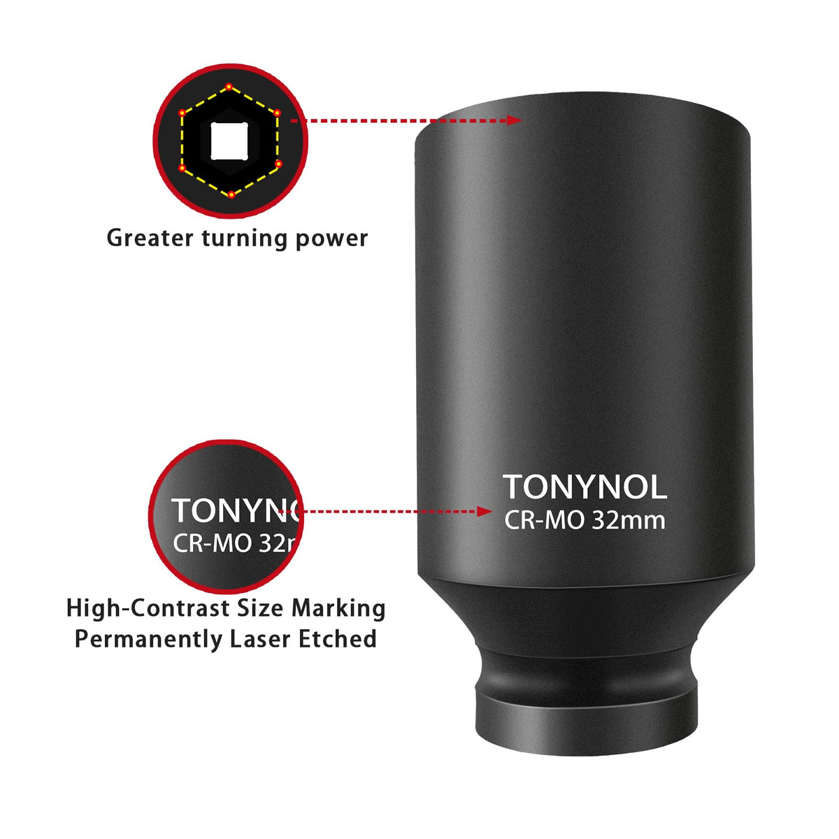 TONYNOL socket set stored in a sturdy case for organization.