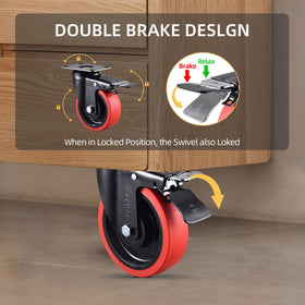 TOO TCO 5-inch fixed caster wheel offering stable support and directional control.