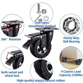 TOO TCO two swivel casters with brakes and two fixed for versatile maneuverability.