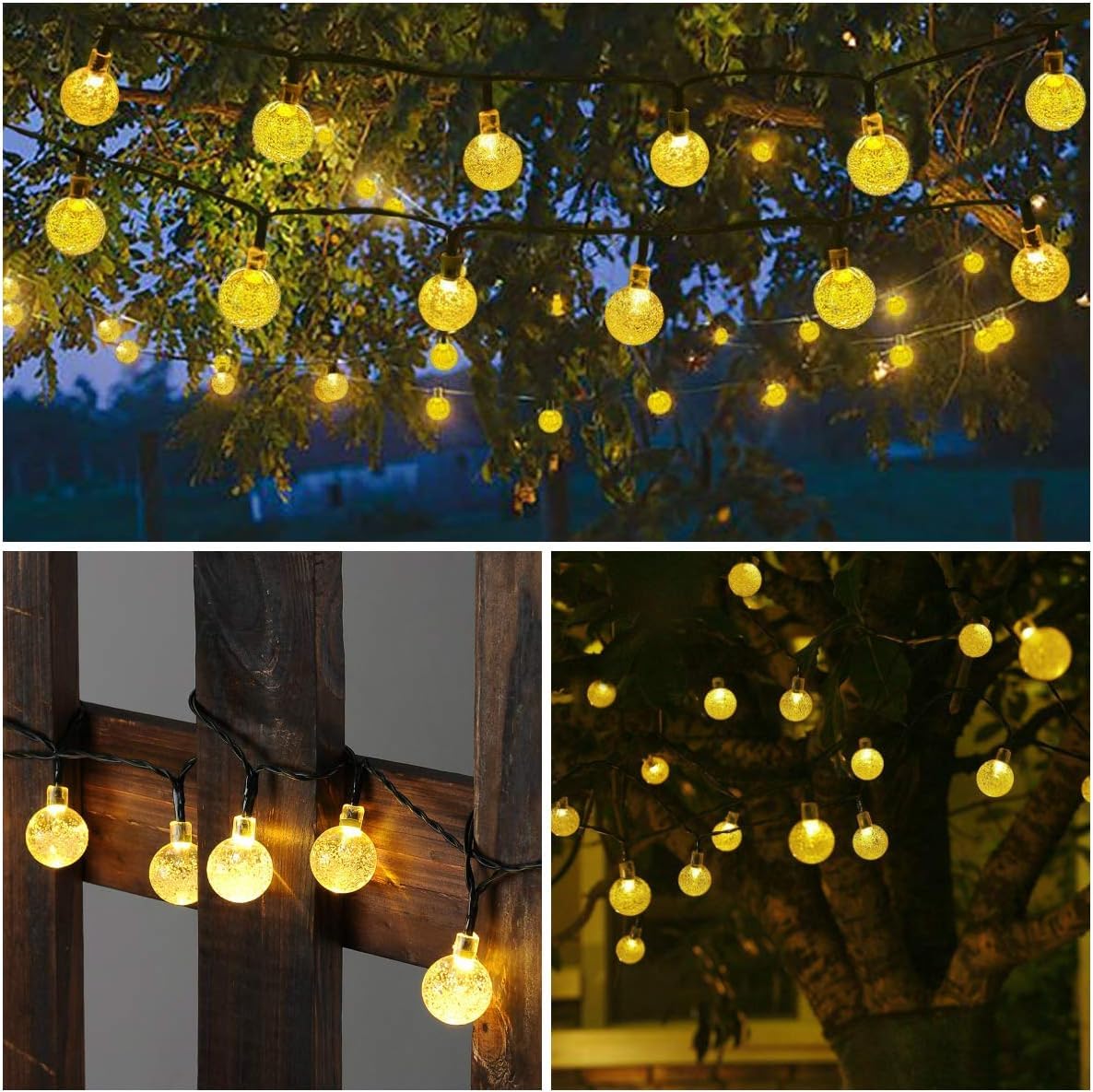 Toodour crystal ball lights brighten gardens with sparkling, weatherproof charm.