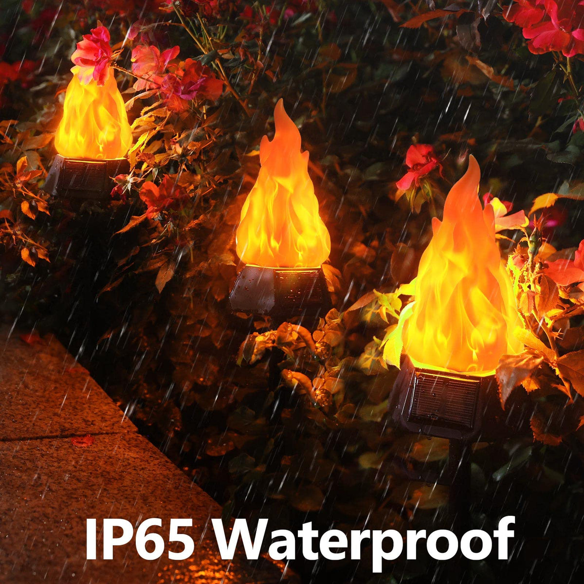 Toodour easy no-wiring installation torches stake into the ground quickly.