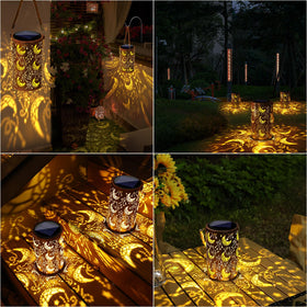 Toodour Retro metal Solar Lantern moon-light engraving for evenings