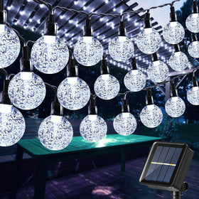 Toodour solar globe lights on wall for cozy outdoor ambiance and energy savings