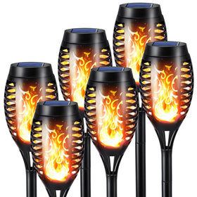 Toodour Solar Torch Flame Lights dancing flames for safe outdoor ambience
