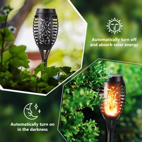 Toodour Solar Torch Flame Lights ideal for garden setup and decor