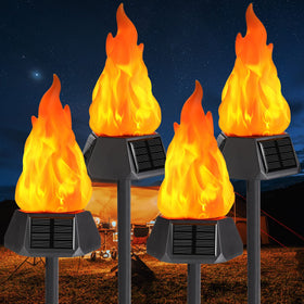Toodour solar torch lights flicker like flames along a garden path.