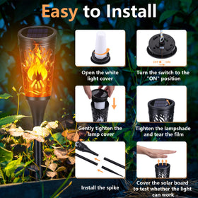 Toodour IP65 waterproof torches endure weather for year-round yard lighting.