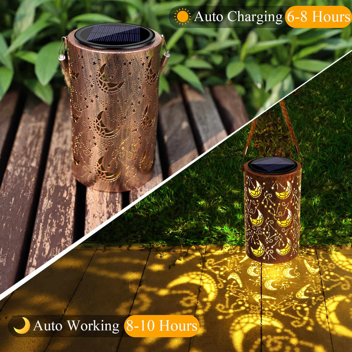 Toodour Waterproof Solar Lantern suitable for rain and snow on balcony
