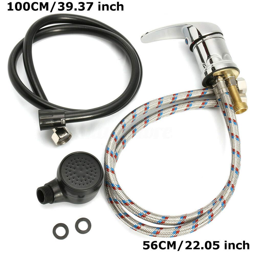Tookie sprayer hose extended for easy rinsing and reach