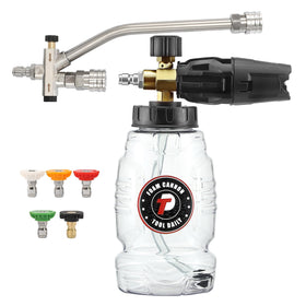 Tool Daily foam cannon with dual connector for smooth water flow during washing.