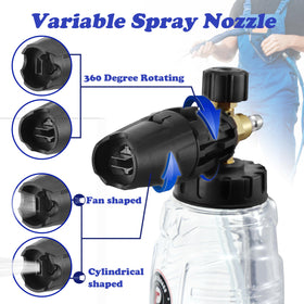 Tool Daily foam cannon large mouth container for easy filling and less spills.