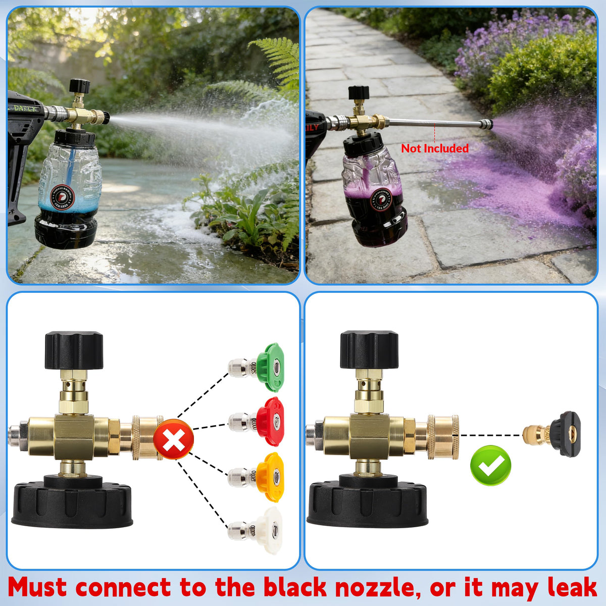 Tool Daily injector supports up to 3600 PSI for sturdy cleaning tasks.