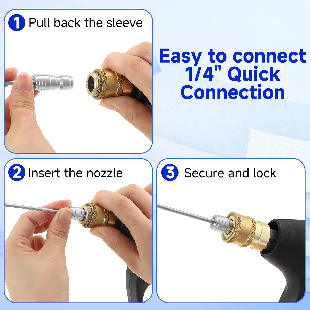 Tool Daily 1/4-inch quick-connect enables fast, secure setup.