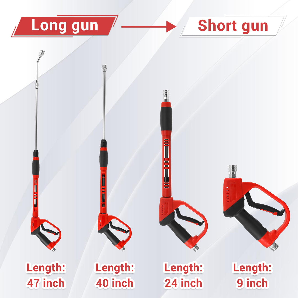 Replacement wand extension for greater cleaning reach