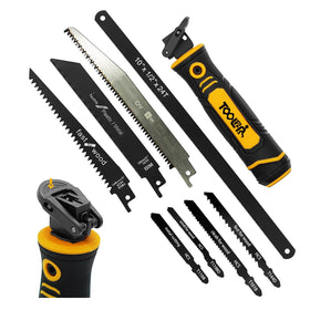 Toolan 8-in-1 hand saw with ergonomic handle for comfortable grip during long cuts.