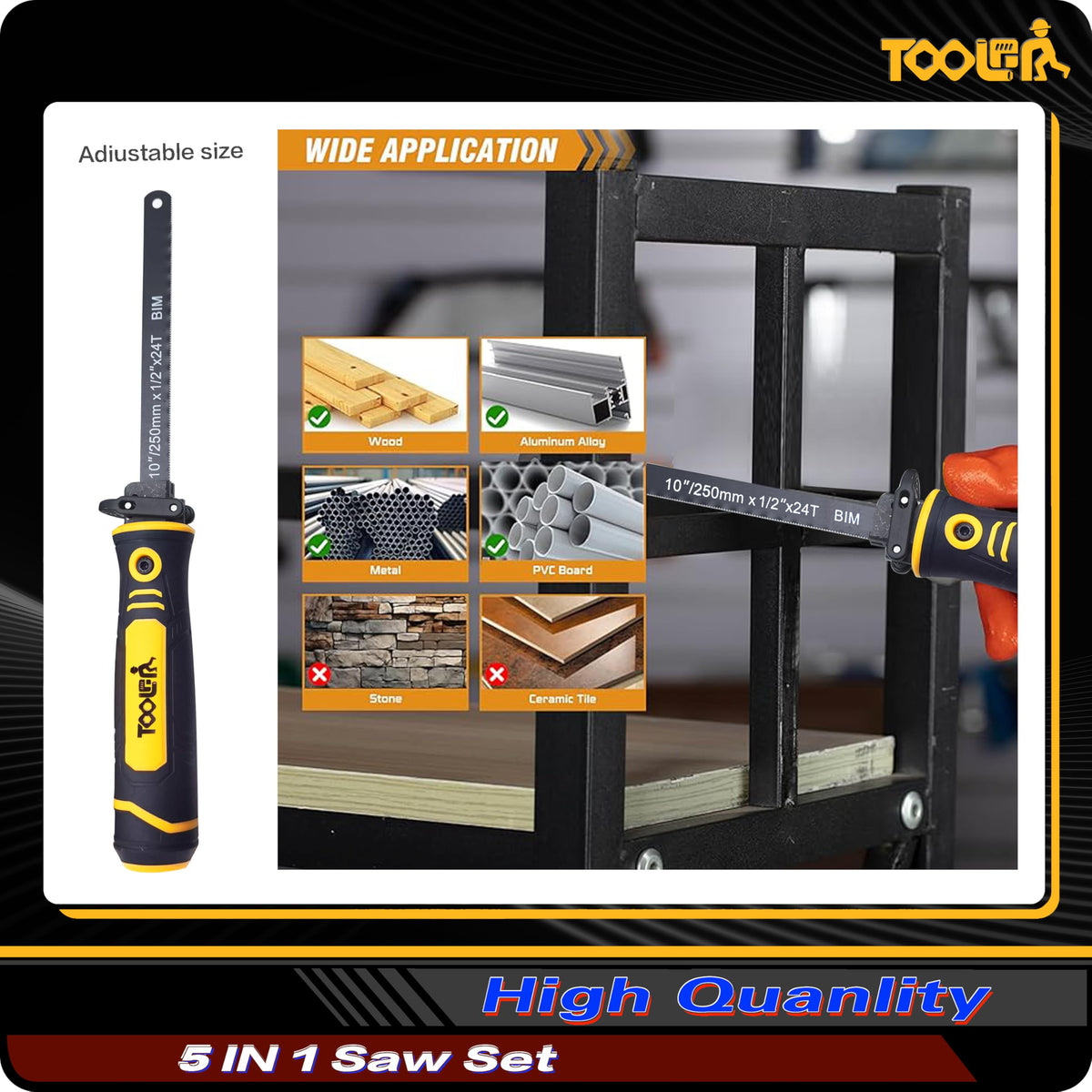 Toolan compact design fits neatly in any toolbox.