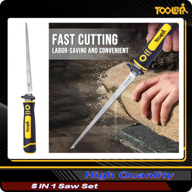Toolan double-edged Japanese pull saw supports versatile cutting tasks.