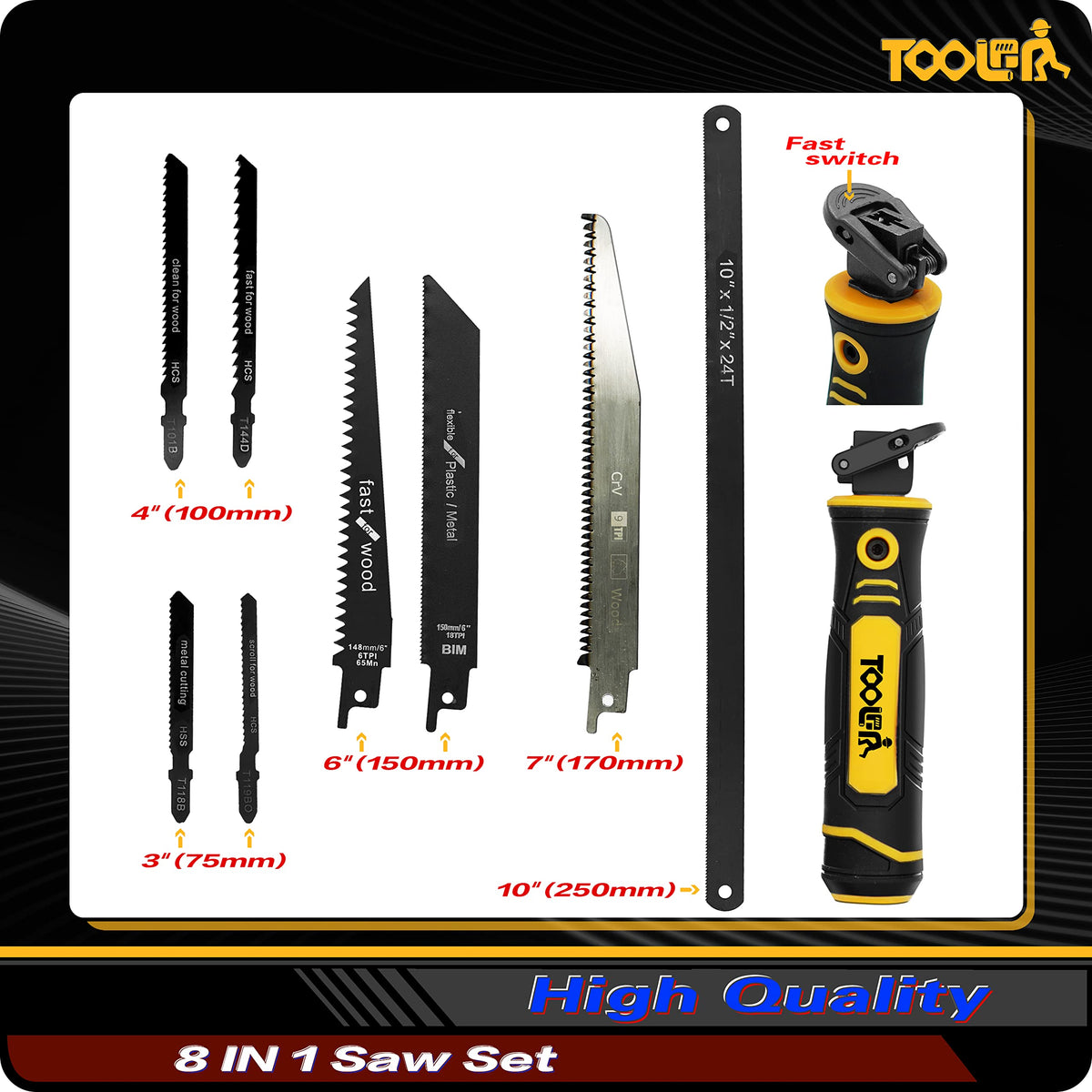 Toolan 8-in-1 handles drywall, metal, wood, and plastic with versatility.