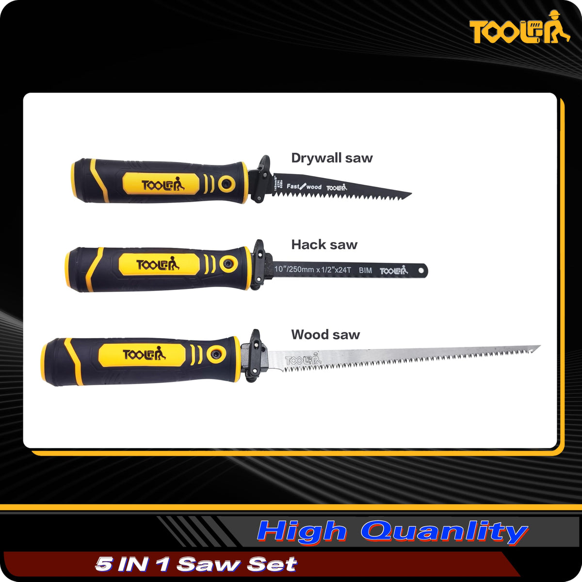 Toolan ergonomic TPR handle provides comfortable, fatigue-free operation.